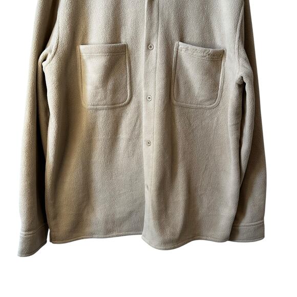 NWT Pacsun Mens Fleece Pocket Shirt Jacket Shacket Pebble Beige Size Large Y2K - Picture 5 of 14